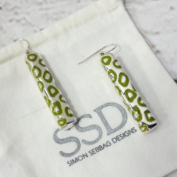 Simon Sebbag Cheetah Stick Earrings Lime Green - Picture 5 of 8